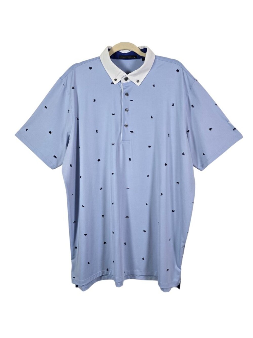 Greyson Mens Blue Spirit of California Performance Short Sleeve Polo Shirt XL